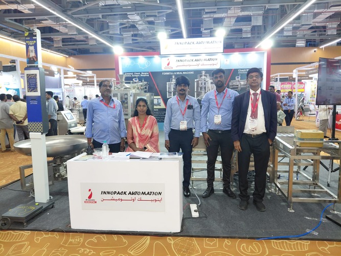 Innopack Automation invitation to visit Stall 148-151 at India Bakery Expo 2026, Chennai Trade Centre